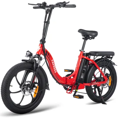 Produktbild von E-bike klapprad Rostfreie Aluminiumlegierung 36 V 18 Ah 648 Wh bis zu 100 -130 km Wasserdicht IP54 20 zoll 7 Gang, Rot
