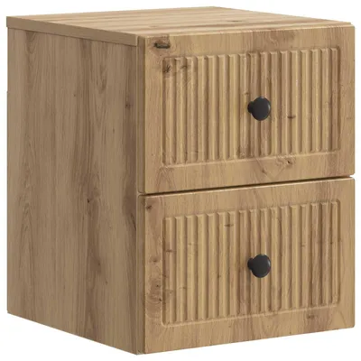 Image de vidaXL Table de chevet murale en chêne Artisan 33 x 34,5 x 40 cm