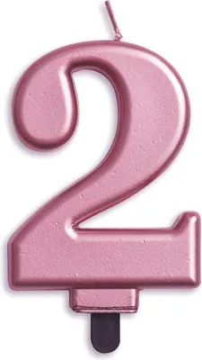 Produktbild von Rosegoldene Zahlenkerze Metallic Zahl 2