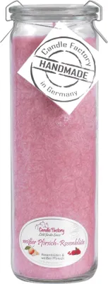 Produktbild von Big-Jumbo Kerze von Candle Factory im Glas mit Duft in tollen Farben : weißer Pfirsich-Rosenblüte Mit Duft Big-Jumbo: weißer Pfirsich-Rosenblüte