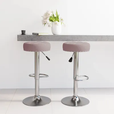 Immagine prodotto di The Living Store Sgabello da bar 2 pezzi. Tessuto taupe