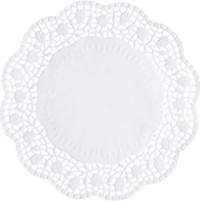 Produktbild von Papstar Tortenspitzen, weiß, Ø 200 mm, Innen Ø 12 cm, rund, 100 Stück, Papier, 40 g/m², geprägter Seitenrand