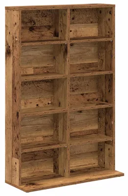 Image de vidaXL Étagère CD en bois, imitation bois, 65 x 23,5 x 97,5 cm
