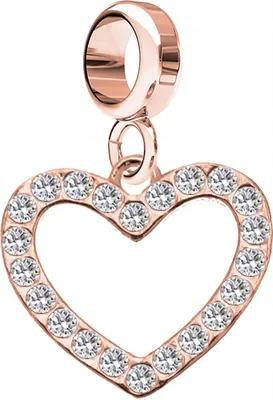 Image de Charms cœur plaqués or avec zircone, cœur avec zircone, argent 925