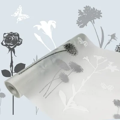 Produktbild von Selbsthaftend Fensterfolie 45x25 cm - Blumen - Statische Sichtschutzfolie ohne Kleber aus PVC - Selbsthaftende Glasfolie für Lichtdurchlass und Privatsphäre - Fensterfolie statisch haftend