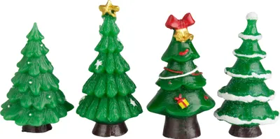 Zdjęcie produktu dla Miniaturowe choinki Winter World Zestaw 4 sztuk 10 cm do 20 cm Dekoracja świąteczna