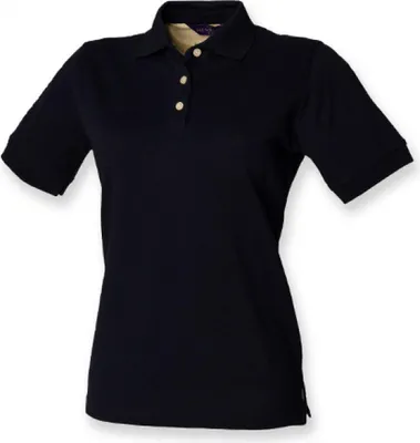 Image de Henbury H121 | Polo classique piqué lourd pour femme - Couleur : Marine - Taille : XL