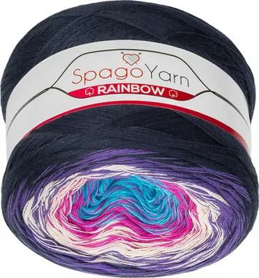 Produktbild von SpagoYarn Rainbow - 250g / 1000 m - Lila,Rosa,Türkis