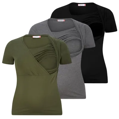 Produktbild von Stillshirt Umstandsshirt 3er Set Umstandsmode Schwangerschaft
