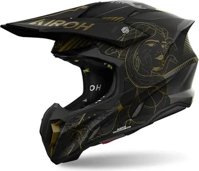 Zdjęcie produktu dla Kask motocrossowy Airoh Twist 3 Titan, czarny/brązowy, M (57/58)