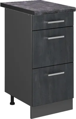 Produktbild von Küchenunterschrank Vicco R-Line Schwarz Beton 40 cm AP Anthrazit, Model 47602