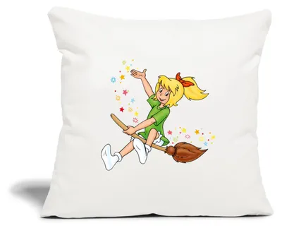 Produktbild von Spreadshirt Bibi Blocksberg Fliegt Auf Kartoffelbrei Kissenbezug 45x45 cm, One size, Naturweiß
