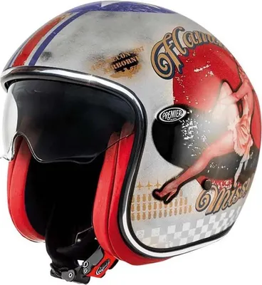 Produktbild von Premier Helmets 23 Vintage Pin Up Old Style 22.06 Jethelm Weiß XS Weiß XS