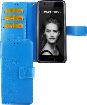 Produktbild von Schutz Hülle Blumen für Handy Huawei P10 Plus Blau