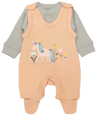 Produktbild von TupTam Baby Mädchen Jungen Strampler mit Langarmshirt Aufdruck Spruch 2 teilig, Farbe: Einhorn, Größe: 62