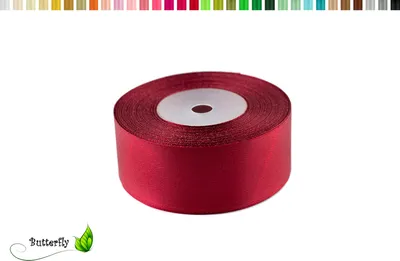 Produktbild von Satinband 38mm x 32m Rolle, Farbe:058 bordeaux / weinrot