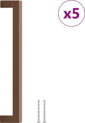 Image de vidaXL Poignées de meubles 5 pcs. Bronzes 224 mm Acier inoxydable