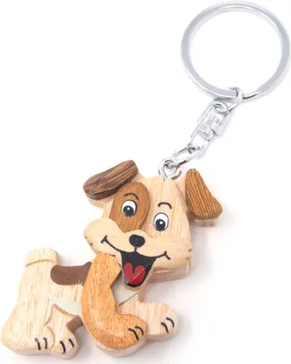 Produktbild von Schlüsselanhänger aus Holz - Hundewelpe
