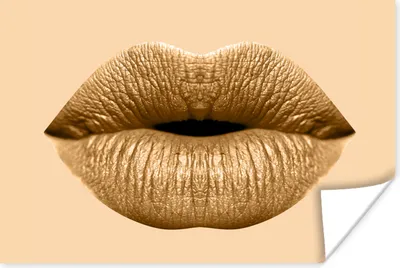 Produktbild von MuchoWow® Poster Lippen - Pastell - Braun 60x40 cm - Schlafzimmerdekoration