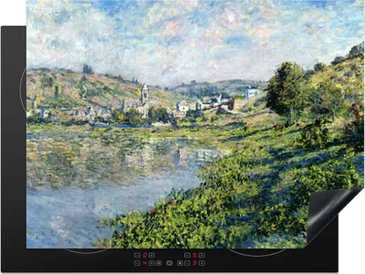 Produktbild von KitchenYeah© Herdabdeckplatte Landschaft bei Vetheuil - Gemälde von Claude Monet , 71x52cm, Küche Deko, Glaskeramikkochfeld Herdabdeckung, Abdeckplatte fùr Kochfeld
