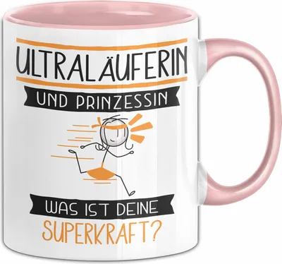 Produktbild von Ultraläuferin Und Prinzessin Tasse Geschenk Für Eine Ultraläuferin Geburtstag Was Ist Deine Superkraft (Rosa)