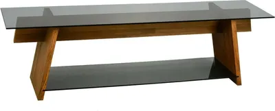 Image de Amorosi - Meuble TV, 158x40x45h cm Marron Noyer, 2 étagères