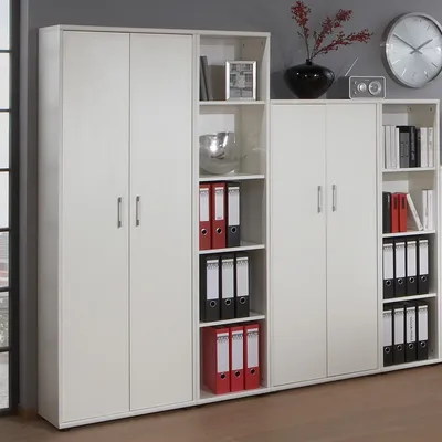Produktbild von Aktenschrank Set STETTIN-16 weiß, 2 Aktenschränke, 2 Aktenregale, B x H x T: ca. 210 x 182 x 34 cm
