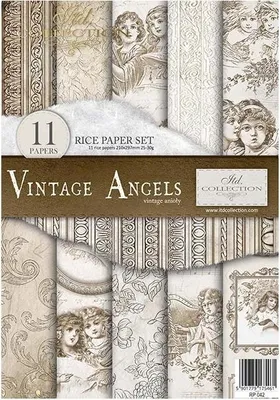 Produktbild von Reispapier-Set A4 – RP042 Vintage Angels – ITD Collection