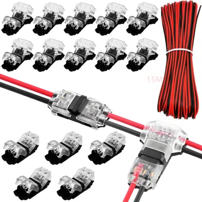 LED-Verlängerungskabel 15 m, 22 AWG, 2-polig, für 12 V
