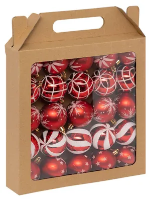 Obrázok produktu pre Vianočné ozdoby s trblietavým vzorom, Ø 6 cm