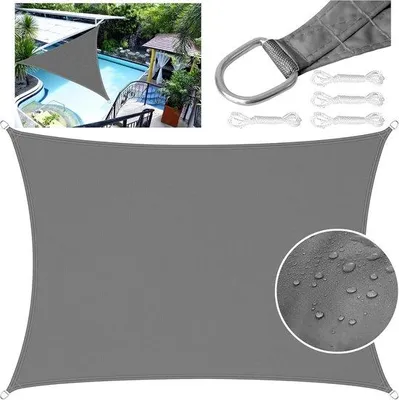 Produktbild von Polyester-Schattenstoff 4x5m dunkelgrau – wasserdicht UV-Schutz mit Reißverschluss
