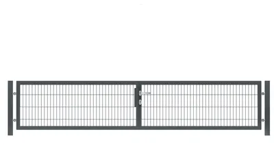 Produktbild von 350 x 80 cm Doppelstabmatten Gartentor Vollrahmen Doppeltor 8/6/8 Anthrazit