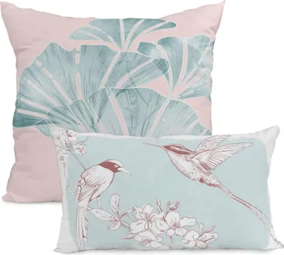 Image de Set de housses de coussin HappyFriday Chinoiserie Multicolore 2 pièces