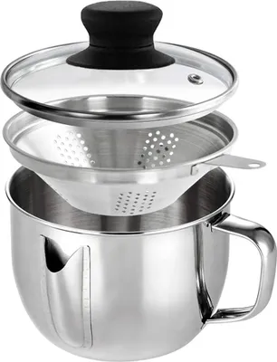 Produktbild von Famanu Fettabscheider aus Edelstahl - 1000 ml mit Sieb und Deckel