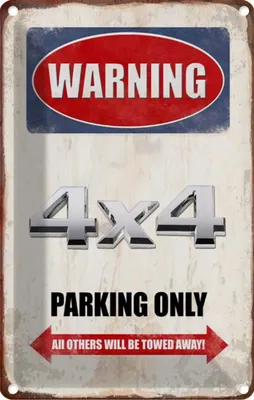 Produktbild von vianmo Blechschild 18x12 cm Warning 4x4 Parking only Parkplatzschild