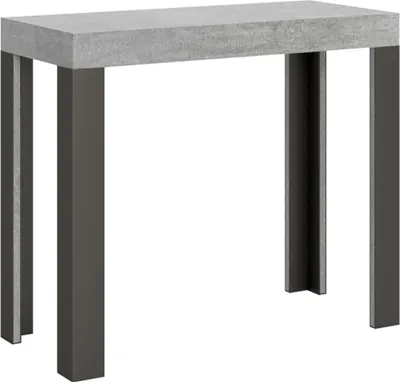 Produktbild von Ausziehbare Konsole 90x40/196 cm Small Line Cement Anthrazitrahmen