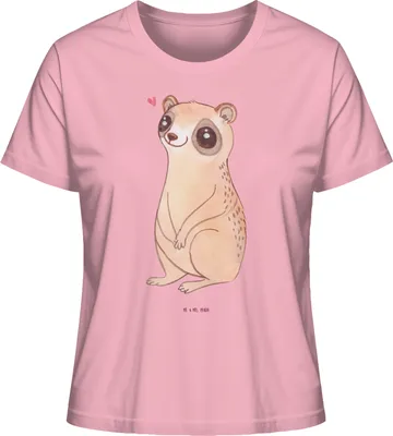 Produktbild von Mr. & Mrs. Panda Oberteil Damen Plumplori Glücklich Größe XL - Baumwolle Pink - Geschenk, Basic Shirt, Lustige Sprüche, T-Shirt, Niedlich, Glück, Baumwoll