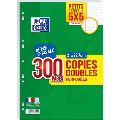 Produktbild von Oxford Kanzleipapier perforiert DIN A4 kariert 5 x 5 200 Blatt + 100 GRATIS