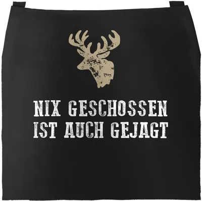 Produktbild von Grill-Schürze für Jäger mit Spruch Nix geschossen ist auch gejagt Küchen-Schürze Moonworks® schwarz unisize