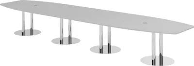 Produktbild von bümö Konferenztisch XXL KT52 - Nachbildung: Grau, tischfuss: Chromsäulen