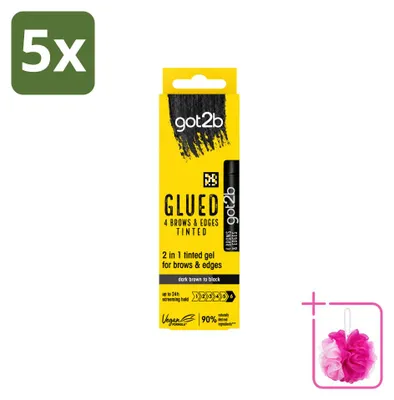 Imagen del producto de 5 unidades de Gel de estilización 2 en 1 Got2B para cejas y línea del cabello, color , 16 ml - Paquete ahorro