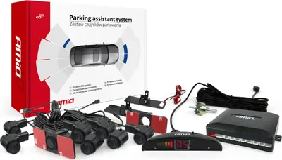Obrázek produktu pro Parkovací asistent AMiO LED s 8 senzory, černý, vnitřní 16,5 mm