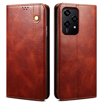 Image de Etui pour Honor 200 Lite en cuir avec fonction stand rouge