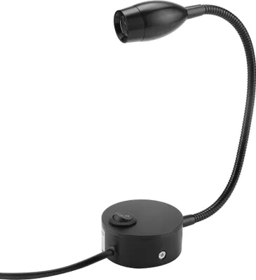 Image de Lampe de chevet LED noire durable et ajustable pour chambre d'hôtel