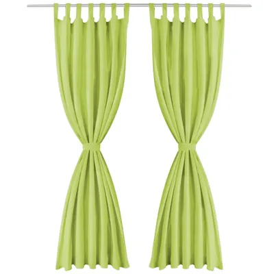 Immagine prodotto di vidaXL Tende in microsatinato 2 pezzi con passanti 140×245 cm Verde