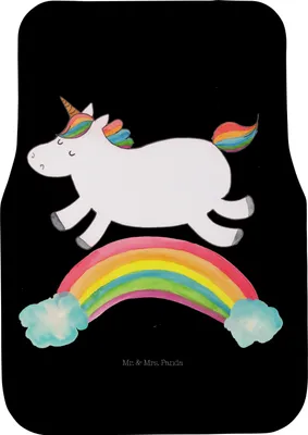 Produktbild von Mr. & Mrs. Panda Auto Fußmatte Einhorn Regenbogen - Schwarz - Geschenk, Automatte, Autoteppich, Auto-Fußmatte, Fürs, Teppich, Einhornpower, Unicorn, Erwachsenwerden