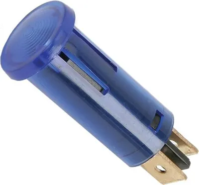 Obrázok produktu pre 10x modrá kontrolka 220 V AC – kontrolka pre priemyselné stroje a zariadenia – zapustená signalizačná kontrolka s 6,3 mm zásuvnými svorkami – montážny otvor 12 mm – modrá kontrolka pre sieťové napätie – predajná jednotka 10 kusov [07920KE]