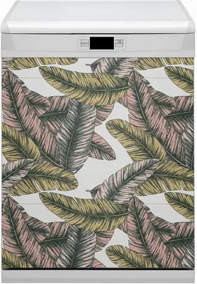 Produktbild von Küche Magnet für Spülmaschine  Abwaschbar 60x70 cm Geschirrspüle  - Bananenblätter