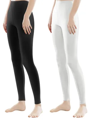 Immagine prodotto di Leggings da donna, vita alta, confezione da 2, colore nero/bianco, taglia 3XL