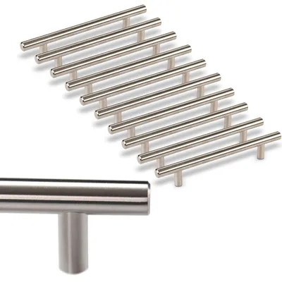 10x Möbelgriff G6, Lochabstand 128 mm, gebürstet